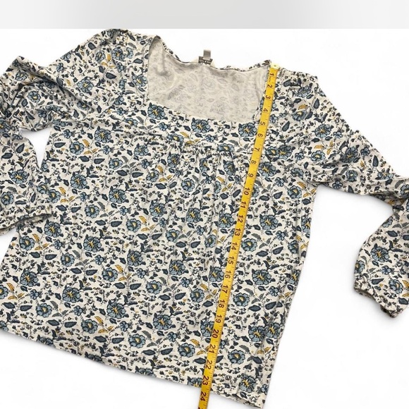 Lucky Brand Blue and Yellow Floral Blouse - Picture 3 of 5